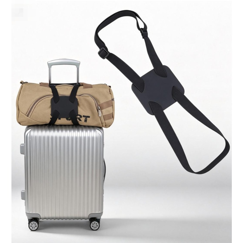 Leather Strap Quick Release - حزام مرن أسود قابل للتعديل للأمتعة