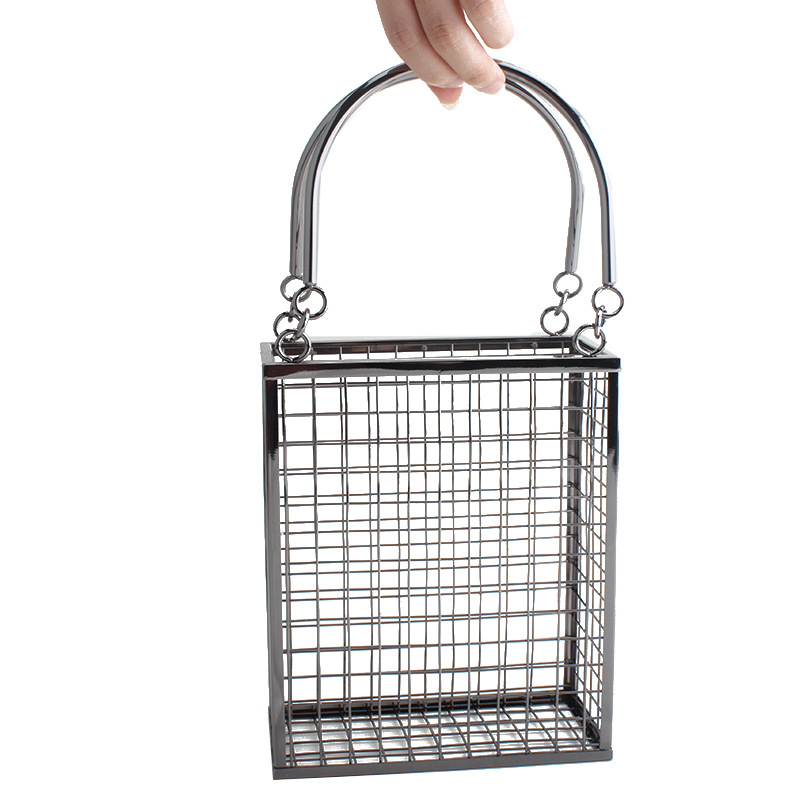 Mesh Strap Metal - الربيع والصيف حقيبة كتف معدنية مجوفة