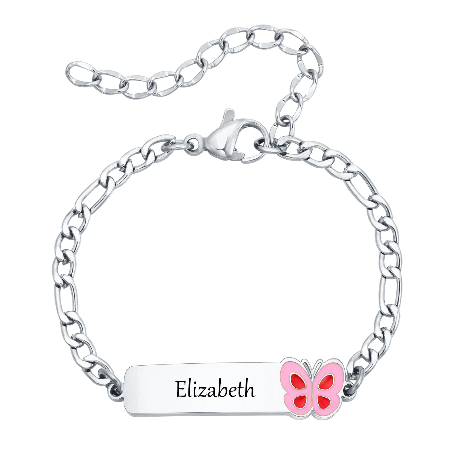Butterfly Clasp Deployant - أساور Vnox منقوشة بشكل شخصي للفتيان