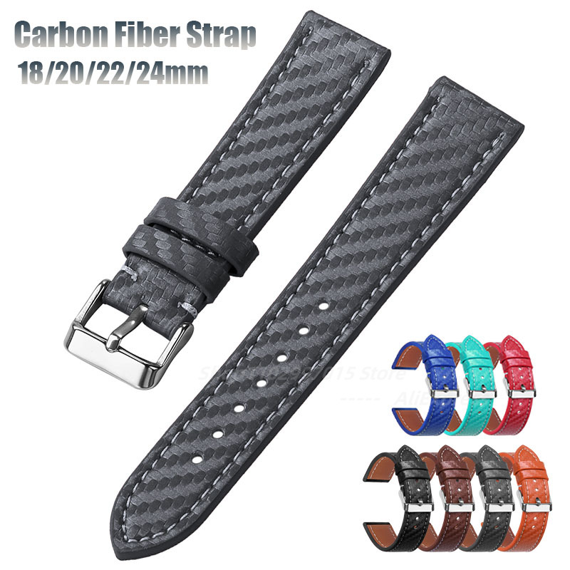 Nato Strap Nylon - ألياف الكربون جلد طبيعي حزام (استيك)