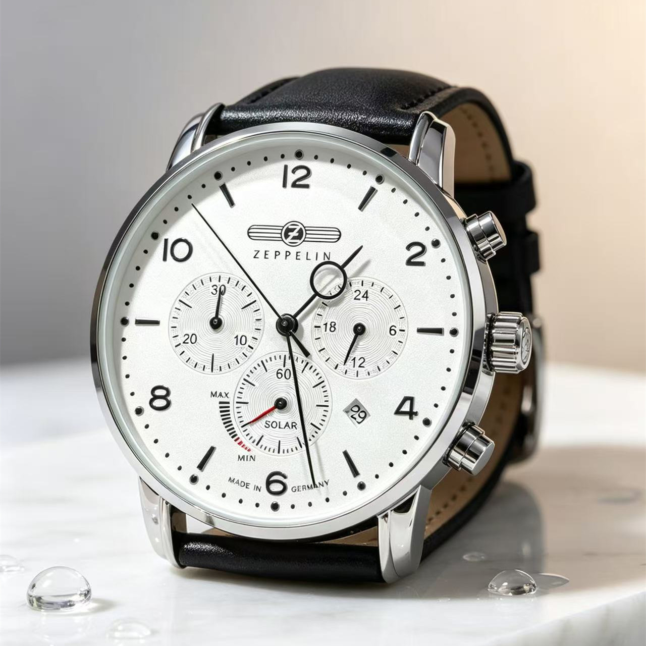 Leather Watch Band Men - ساعة زيبيلين إيرشيب أوتوماتيكية للرجال مع