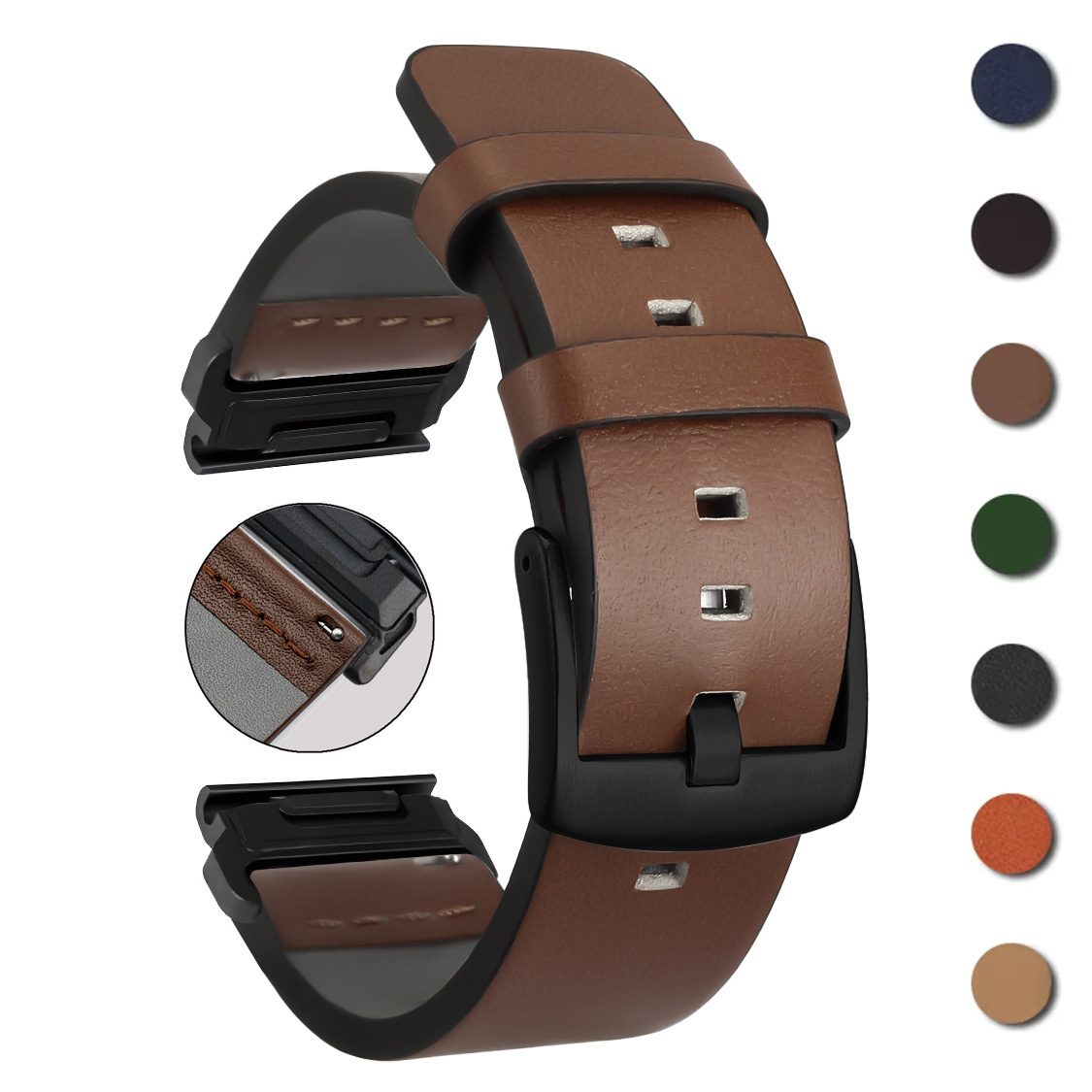 Leather Strap Quick Release - 26 مللي متر 22 مللي متر