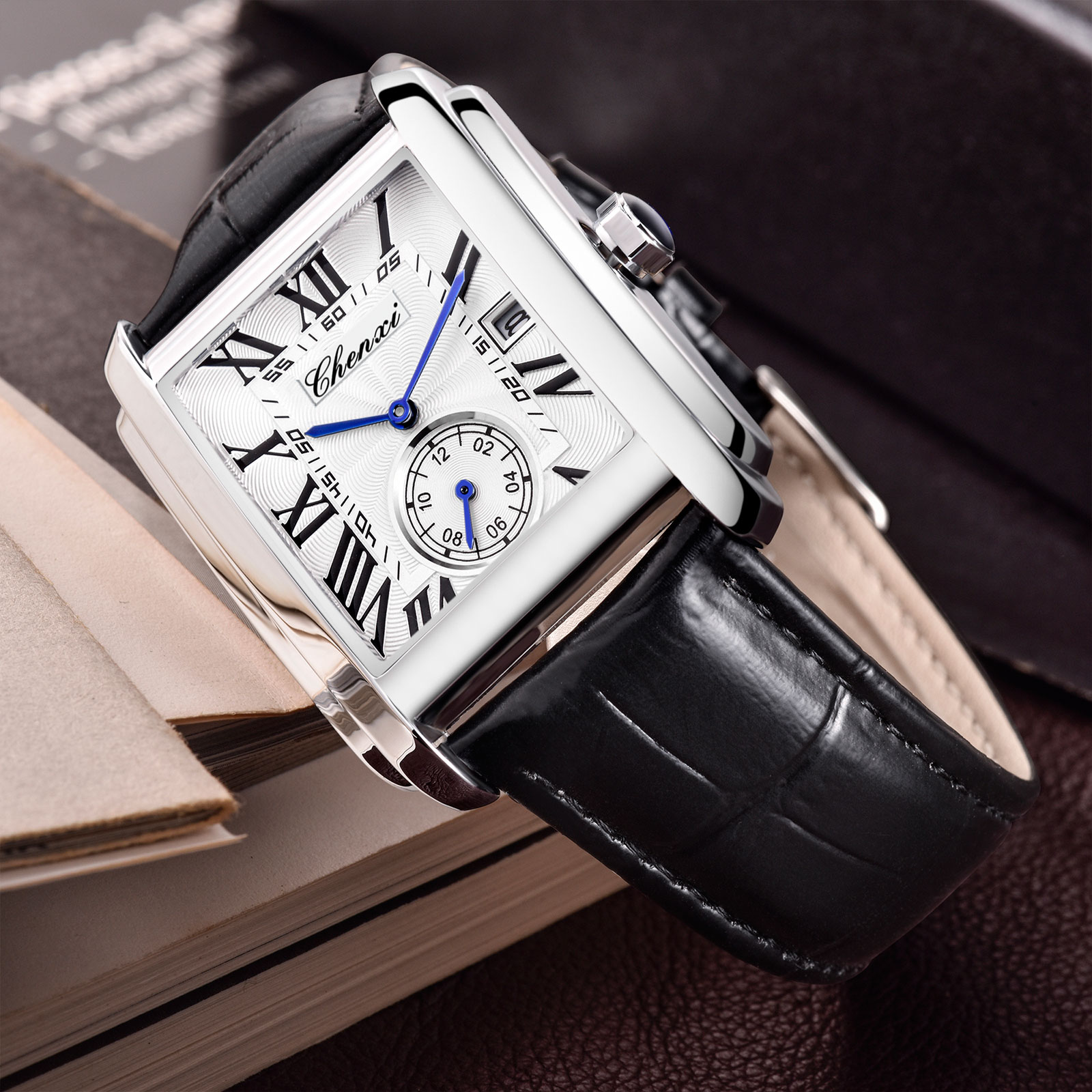 Chenxi 8216 موضة جديدة بوي كلا - مراجعة Leather Watch Band Men وسعره