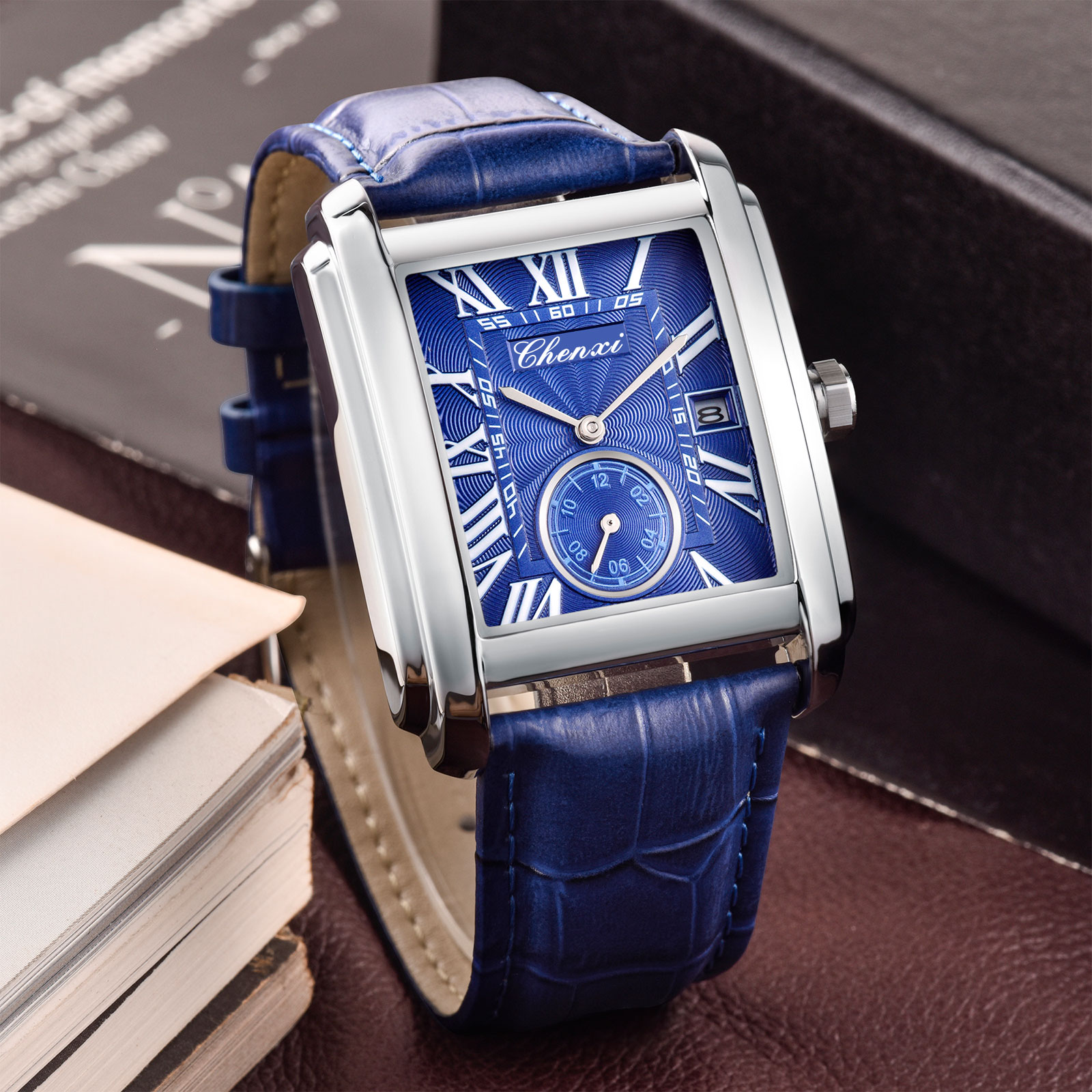 Chenxi 8216 موضة جديدة بوي كلا - مراجعة Leather Watch Band Men وسعره