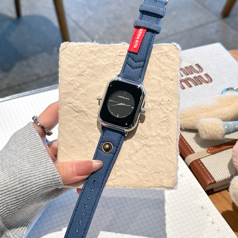 ساعة مربعة أنيقة جديدة مع حزام - مراجعة Canvas Strap Watch وسعره