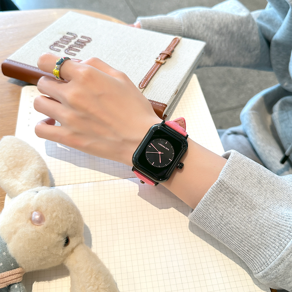 ساعة مربعة أنيقة جديدة مع حزام - مراجعة Canvas Strap Watch وسعره