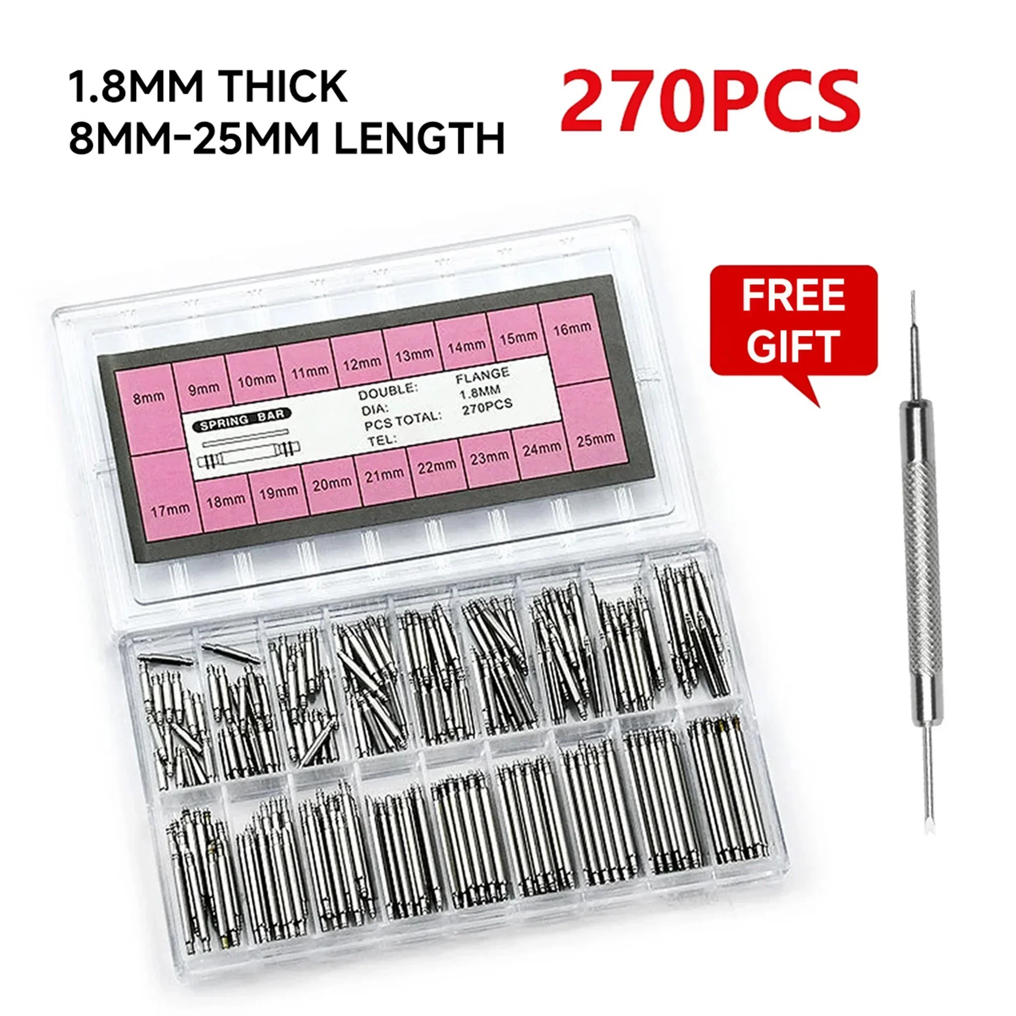 270 قطعة/المجموعة الفولاذ المق - مراجعة Spring Bar Tool Set وسعره