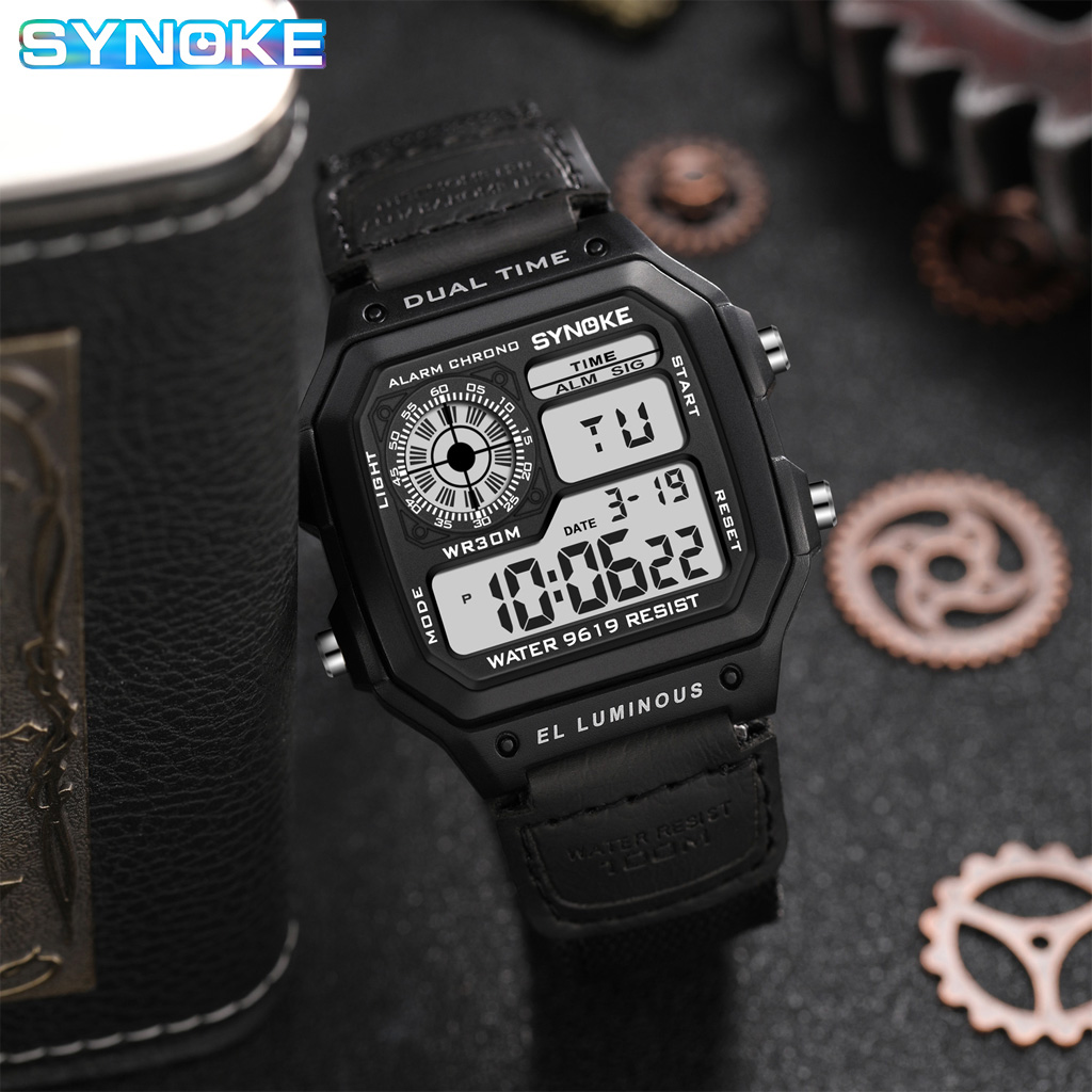 Synoke ساعة رقمية عسكرية خارجي - مراجعة Canvas Strap Watch وسعره
