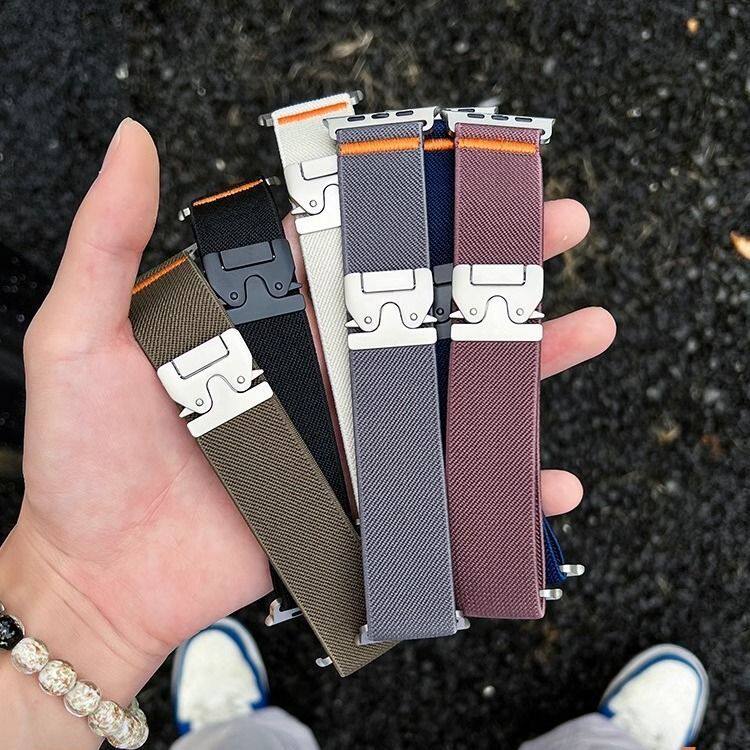 حزام نايلون مرن لساعة أبل ووتش - مراجعة Parachute Strap Elastic وسعره