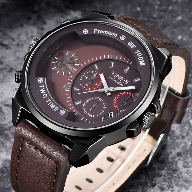 الأصلي XINEW العلامة التجارية  - مراجعة Leather Watch Band Men وسعره