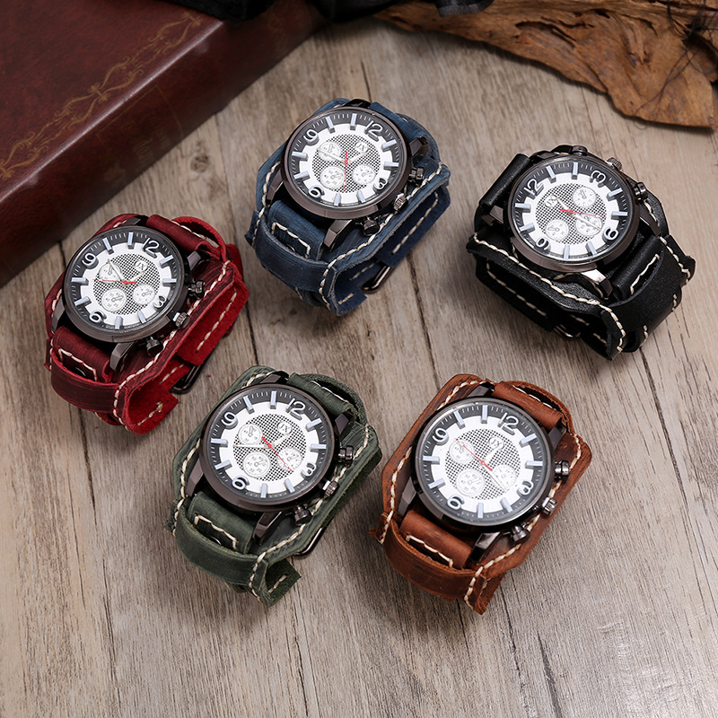 جديد ريترو ساعات رجالي جلد طبي - مراجعة Leather Watch Band Men وسعره
