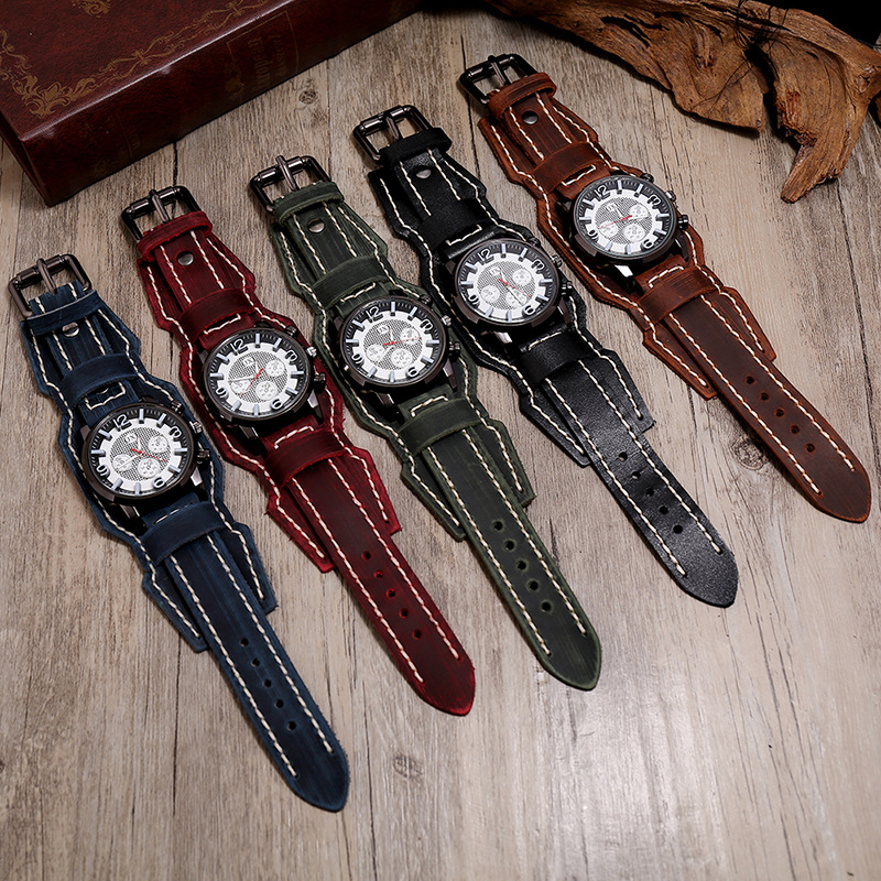 جديد ريترو ساعات رجالي جلد طبي - مراجعة Leather Watch Band Men وسعره