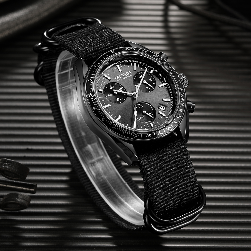 MEGIR جديد فاخر ساعات رجالية ق - مراجعة Canvas Strap Watch وسعره