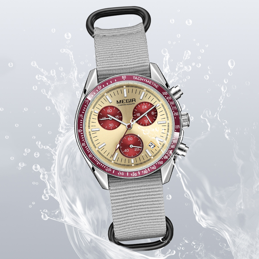MEGIR جديد فاخر ساعات رجالية ق - مراجعة Canvas Strap Watch وسعره