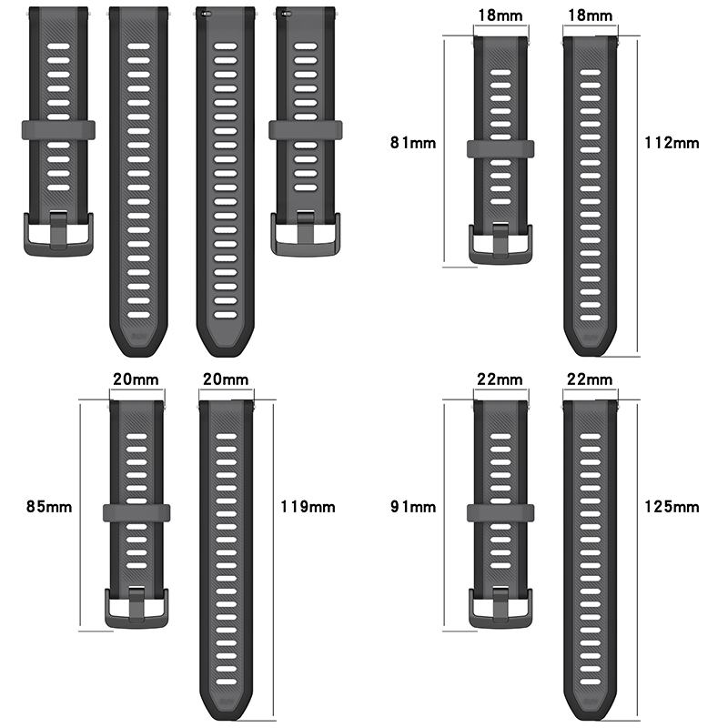 22 مللي متر 20 مللي متر 18 ملل - مراجعة Silicone Watch Band 22Mm وسعره