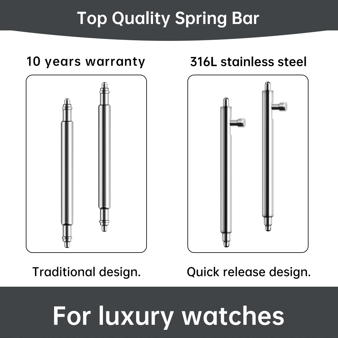 Maikes 316L الفولاذ المقاوم لل - مراجعة Leather Strap Quick Release وسعره
