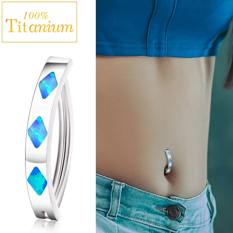 حلقة سرة البطن من التيتانيوم A - مراجعة Curved Spring Bar وسعره