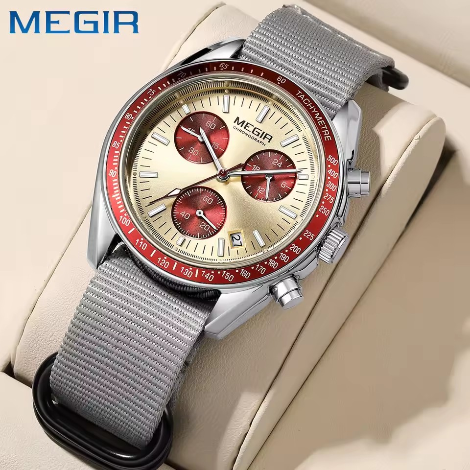MEGIR 2247 ساعة كوارتز رجالية  - مراجعة Canvas Strap Watch وسعره