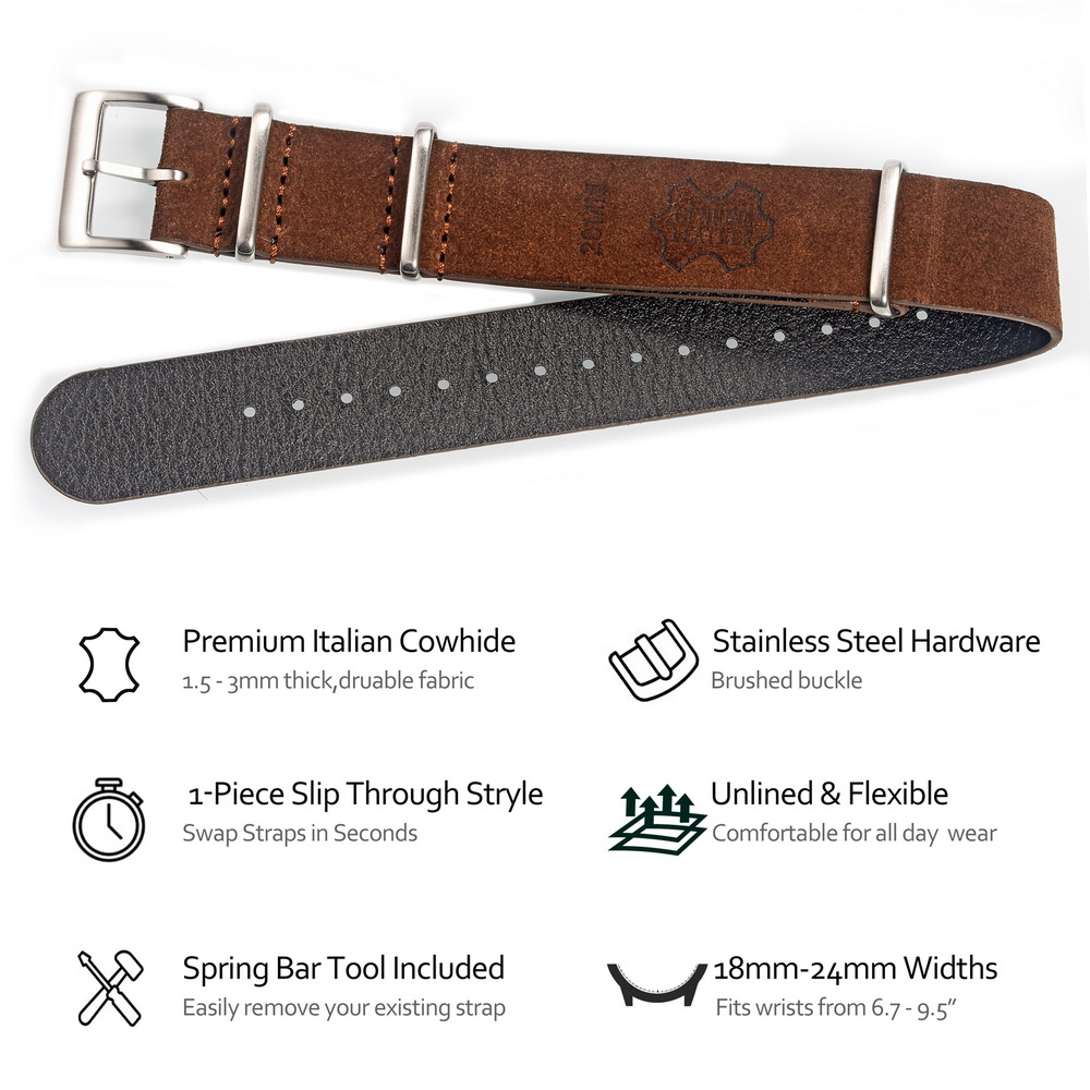 HEMSUT حزام جلد طبيعي (Suede)  - مراجعة Tropic Strap Vintage وسعره