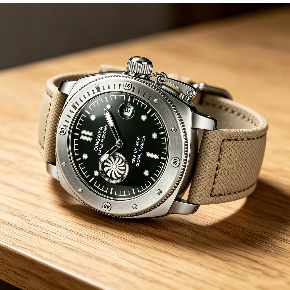ساعات كوارتز رجالية بحزام قماش - مراجعة Canvas Strap Watch وسعره