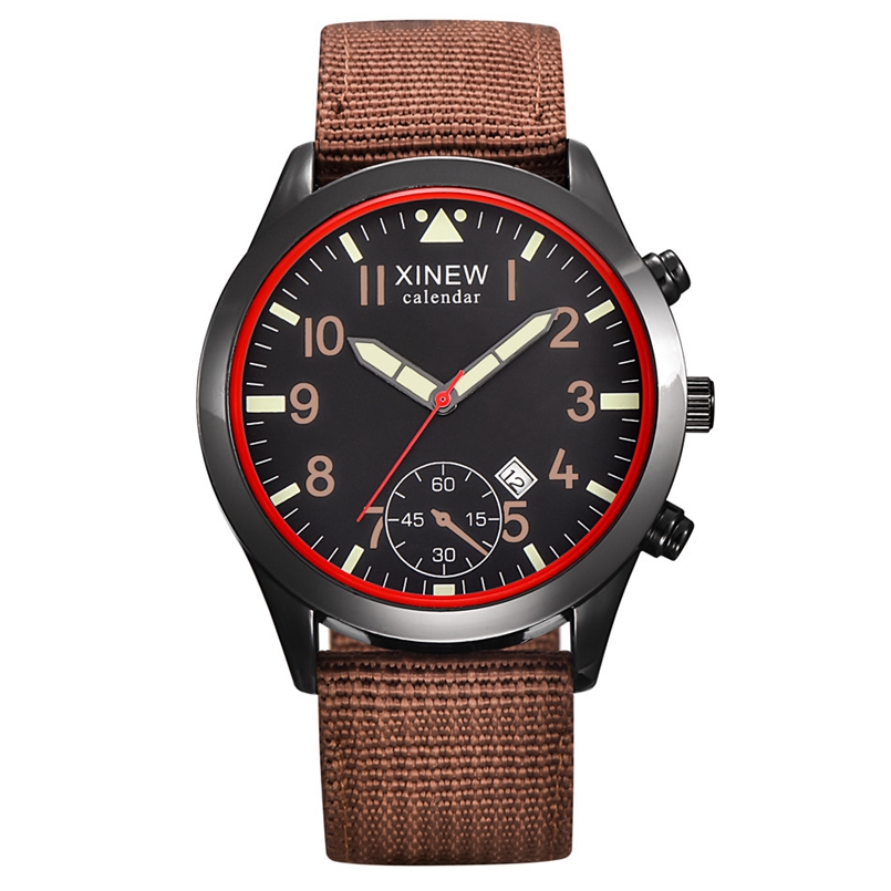 2020 XINEW ساعات الرجال موضة ت - مراجعة Canvas Strap Watch وسعره