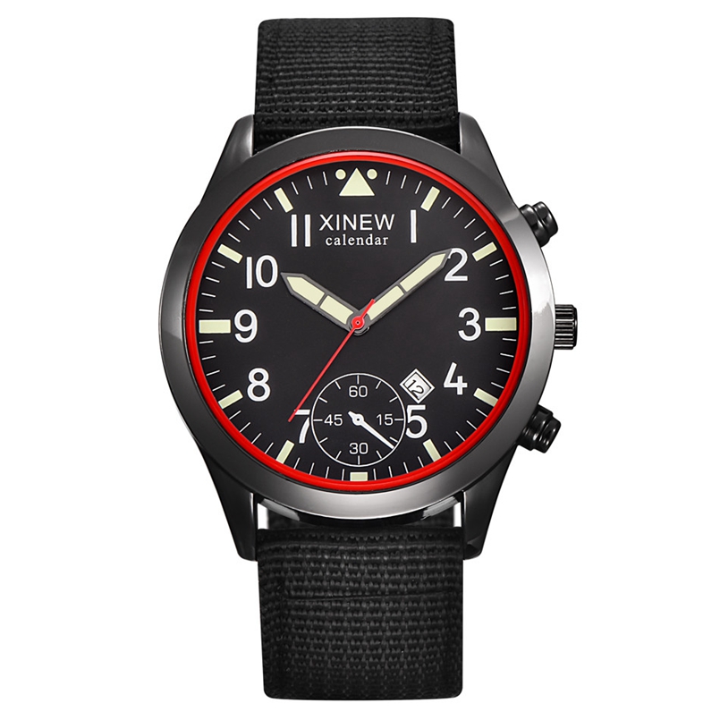 2020 XINEW ساعات الرجال موضة ت - مراجعة Canvas Strap Watch وسعره