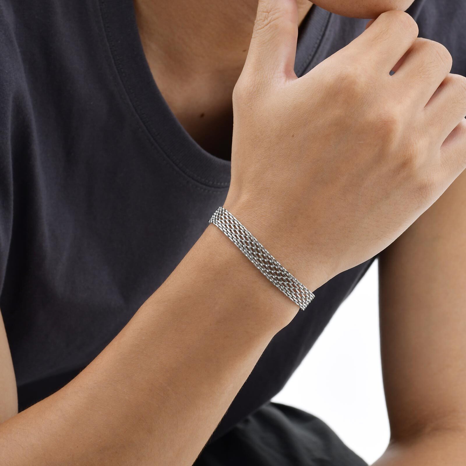 سوار سلسلة بحزام شبكي 3/8 مم ل - مراجعة Mesh Strap Metal وسعره
