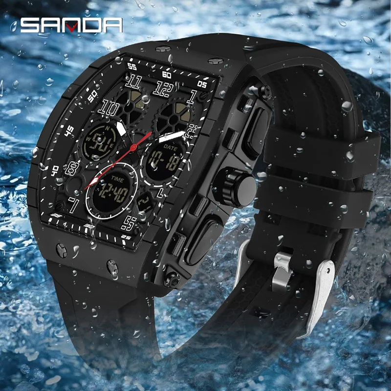 ساعة إلكترونية رجالية SANDA 61 - مراجعة Rubber Strap Diver وسعره