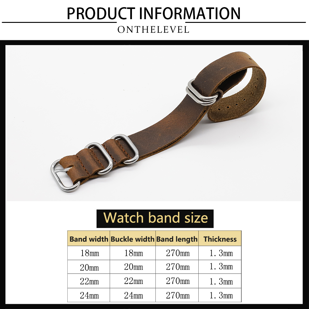 جلد طبيعي حزام (استيك) ساعة 18 - مراجعة Nato Strap Nylon وسعره