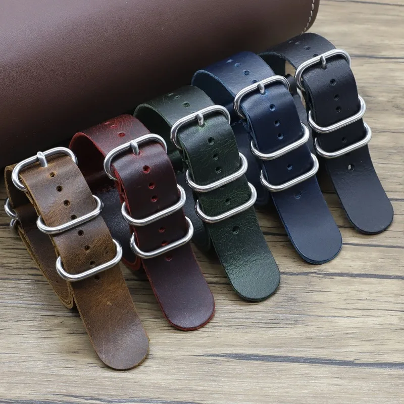 خمر جلد طبيعي أشرطة ساعات يد 1 - مراجعة Nato Strap Nylon وسعره