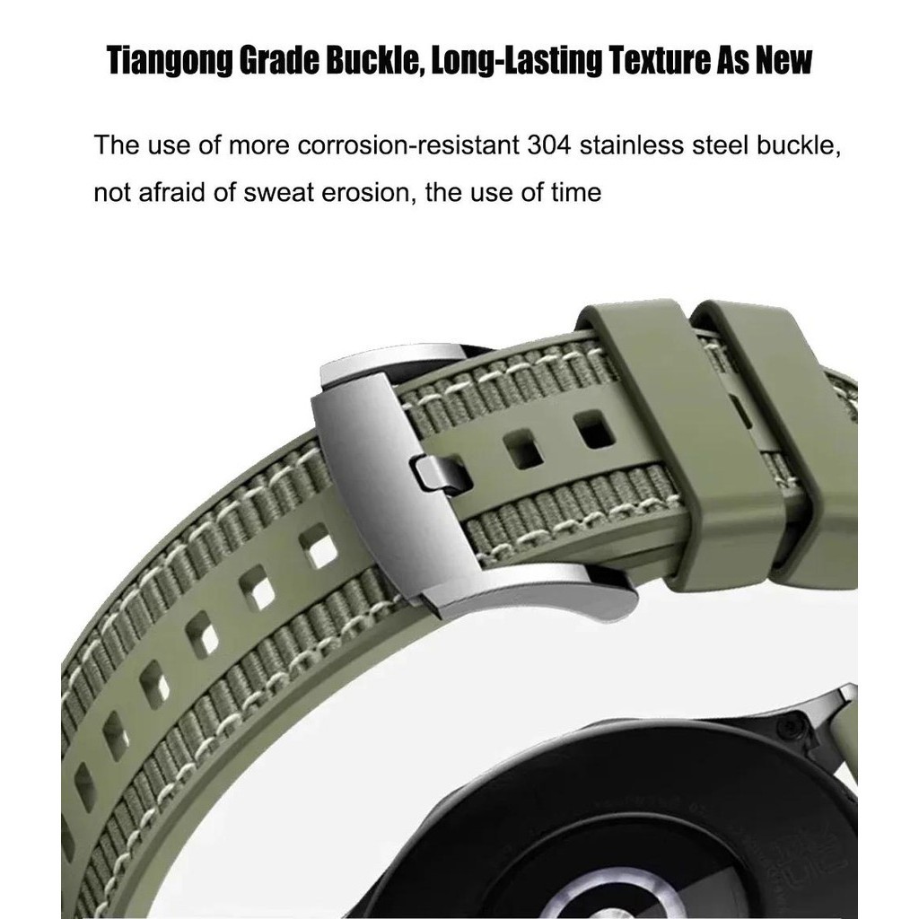 حزام نايلون وسليكون منسوج لساع - مراجعة Silicone Watch Band 22Mm وسعره