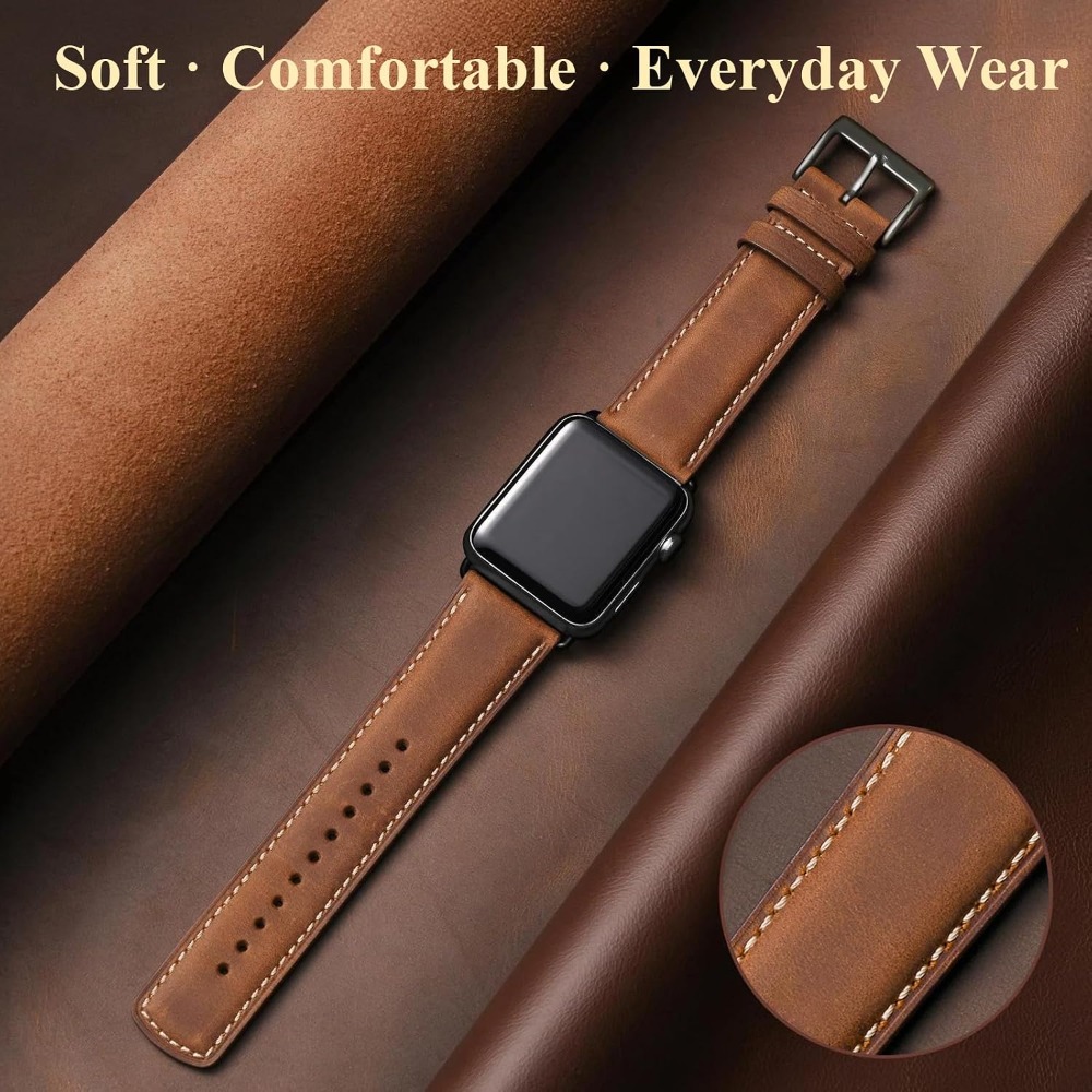 حزام من الجلد الطبيعي عالي الج - مراجعة Leather Watch Band Men وسعره
