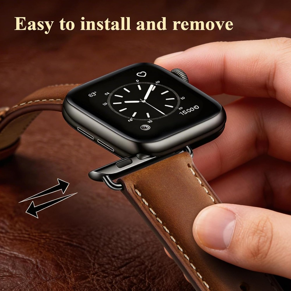 حزام من الجلد الطبيعي عالي الج - مراجعة Leather Watch Band Men وسعره