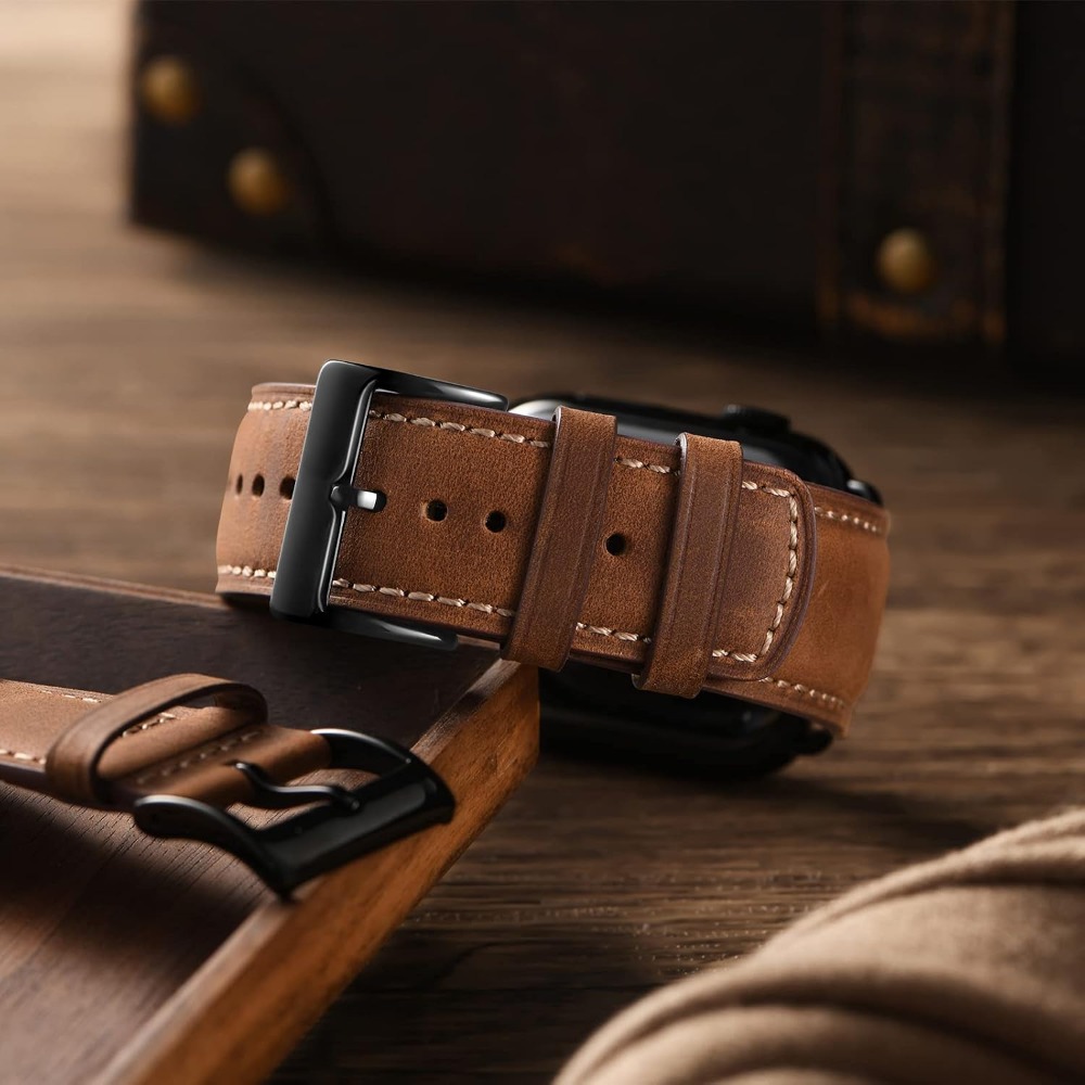 حزام من الجلد الطبيعي عالي الج - مراجعة Leather Watch Band Men وسعره