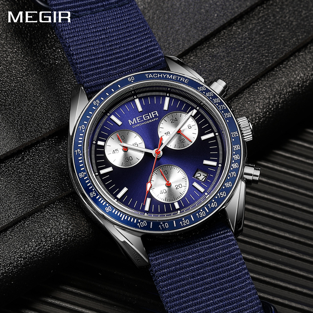 MEGIR كرونوغراف قماش حزام الرج - مراجعة Canvas Strap Watch وسعره