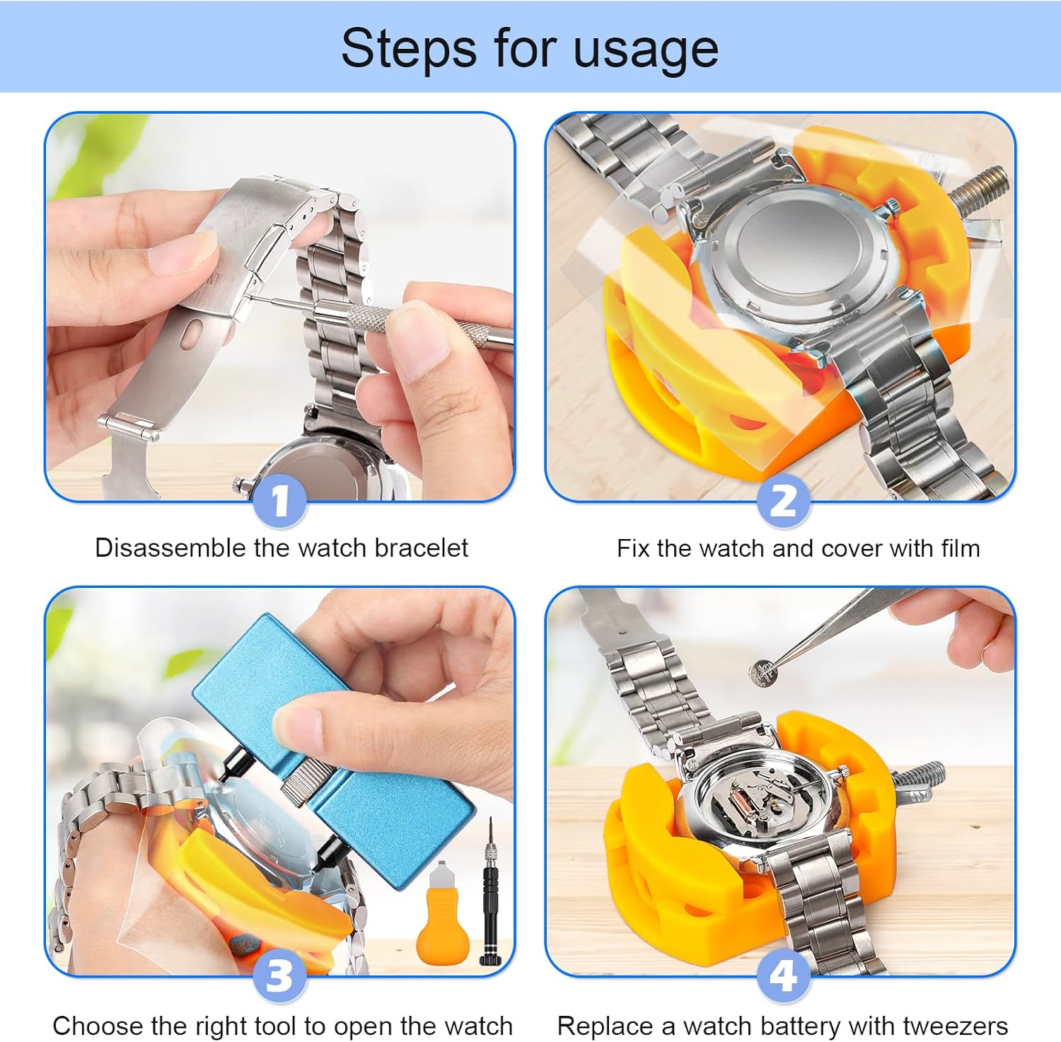 طقم استبدال بطارية ساعة ، مفك  - مراجعة Spring Bar Tool Set وسعره