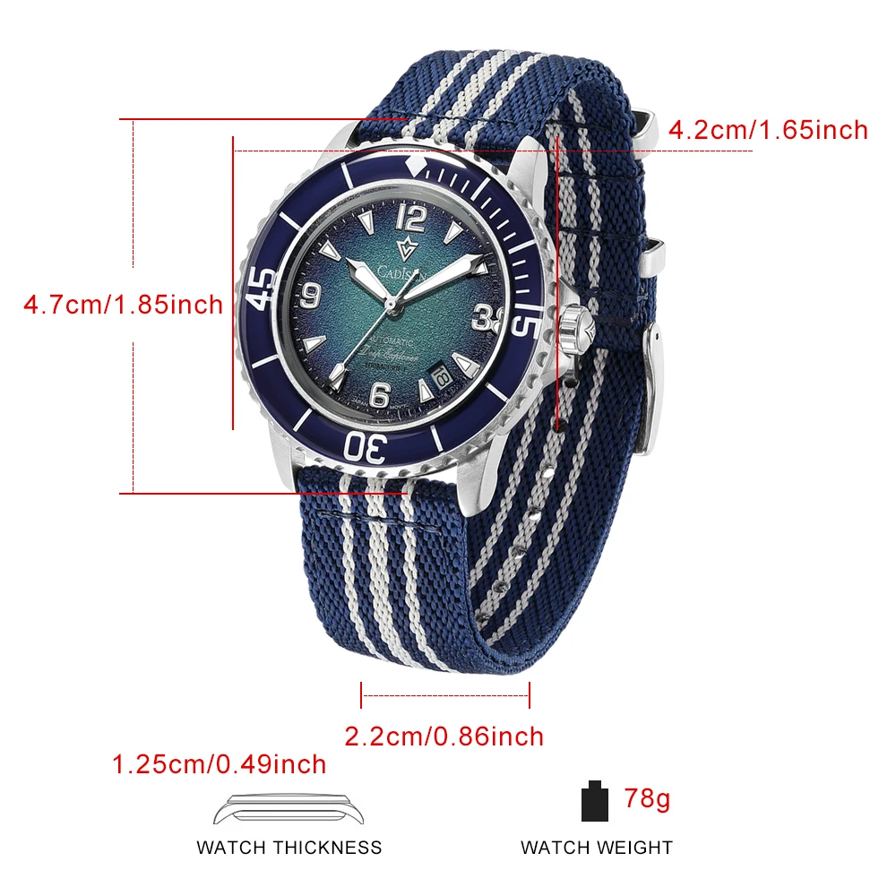CADISEN Deep Explorer MIYOTA 8 - مراجعة Canvas Strap Watch وسعره