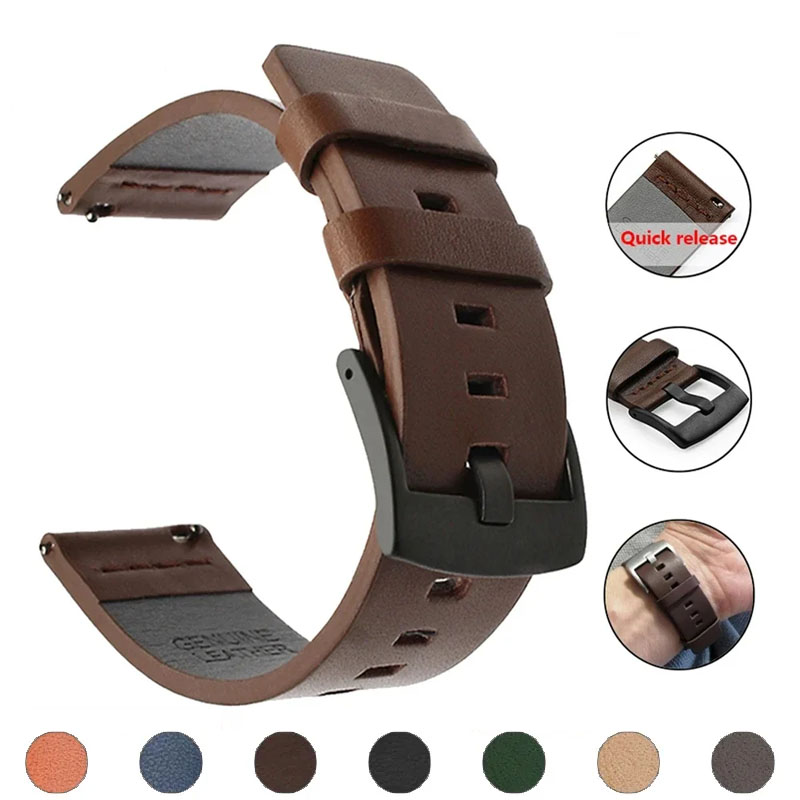 20 مللي متر 22 مللي متر حزام ( - مراجعة Leather Strap Quick Release وسعره
