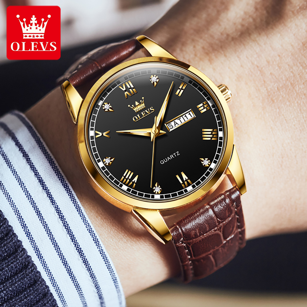 ساعة يد رجالية كوارتز من OLEVS - مراجعة Leather Watch Band Men وسعره