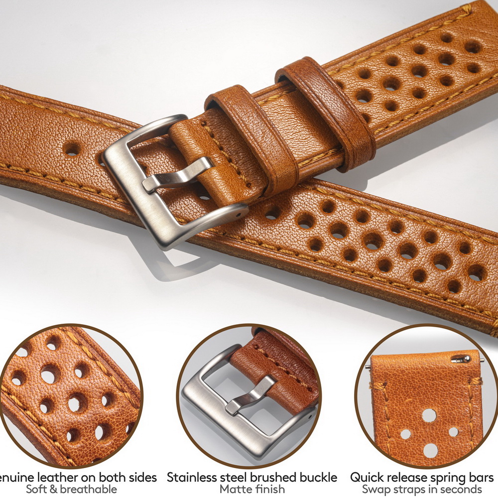 Hemsut جلد البقر حزام (استيك)  - مراجعة Leather Strap Quick Release وسعره
