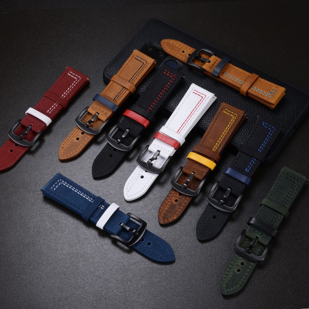 حزام ساعة 18 مم 20 مم 22 مم 24 - مراجعة Leather Strap Quick Release وسعره