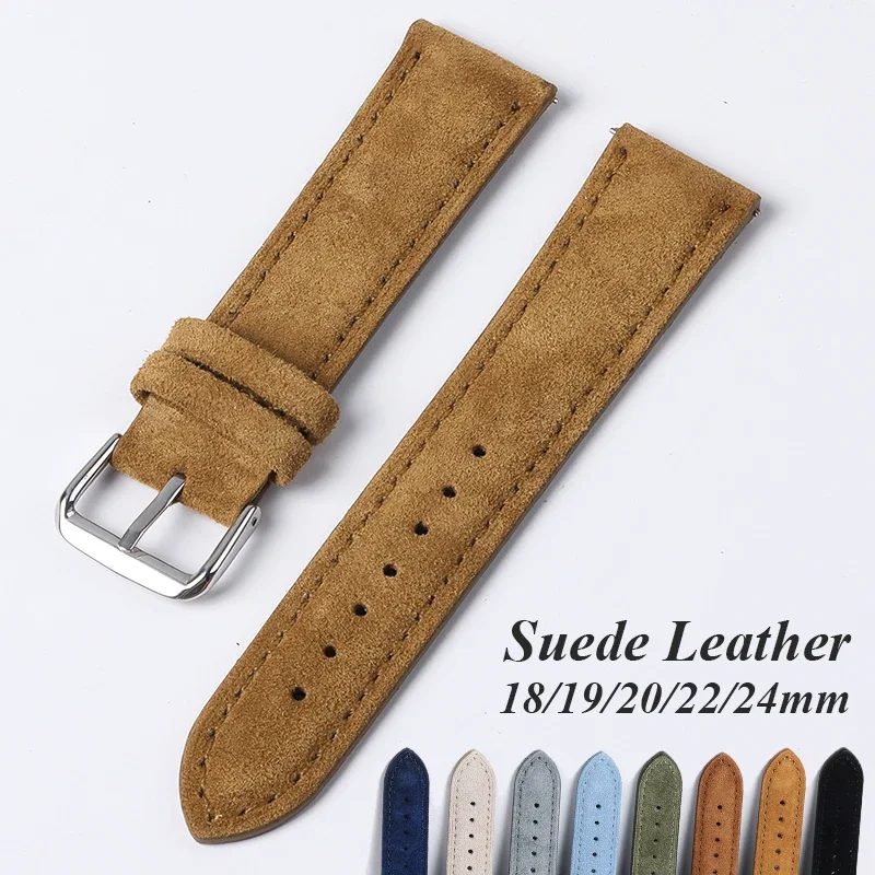 الجلد المدبوغ جلد طبيعي حزام ا - مراجعة Suede Strap Watch وسعره