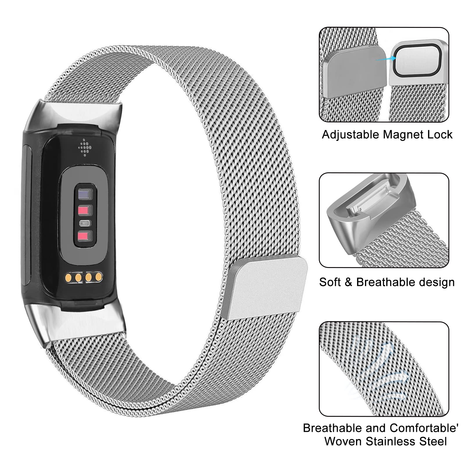 حلقة ميلانو لـ fitbit Charge 6 - مراجعة Milanese Loop Magnetic وسعره