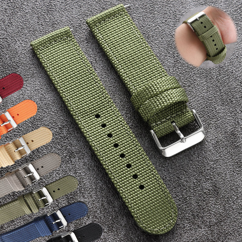 حزام ساعة من النايلون مقاس 18  - مراجعة Canvas Strap Watch وسعره