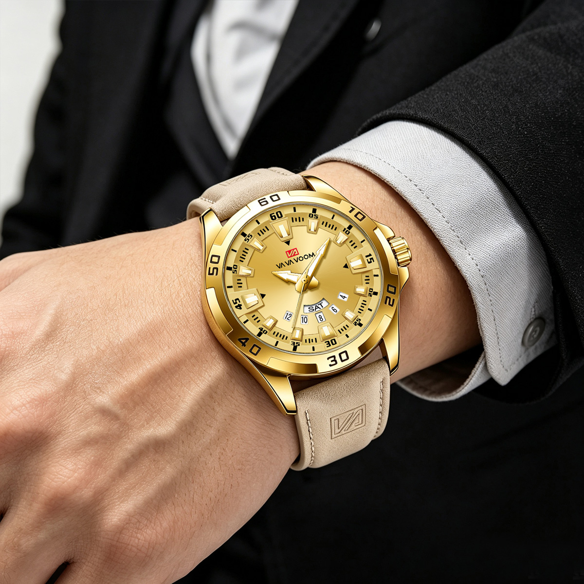 ساعة رجالية بحزام جلدي أسود، ط - مراجعة Leather Watch Band Men وسعره