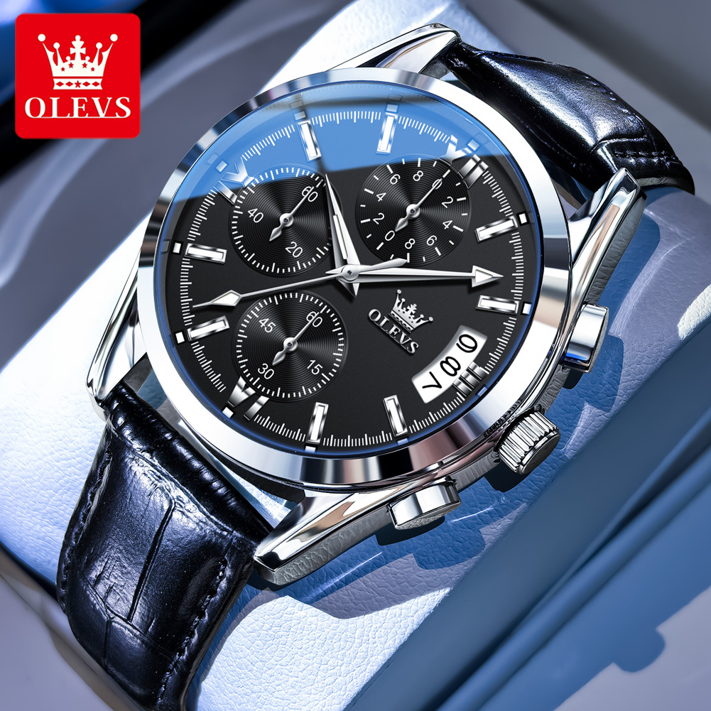 OLEVS العلامة التجارية الفاخرة - مراجعة Leather Watch Band Men وسعره